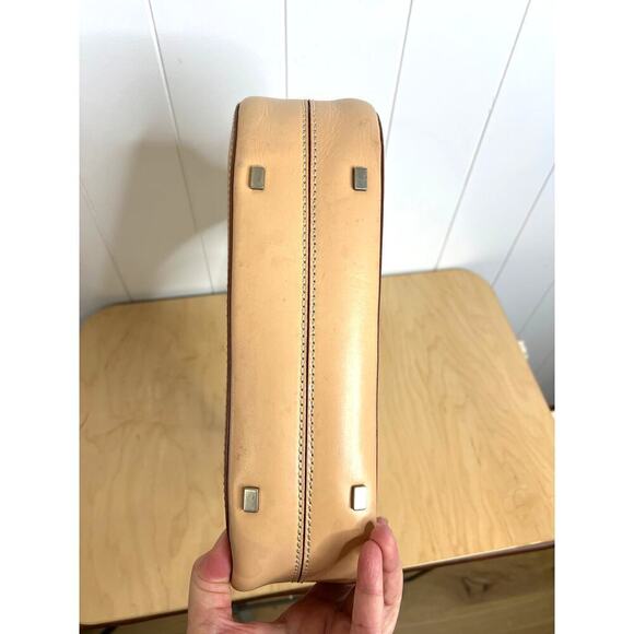 Celine Paris Tan/Gold Leather Brushed Stainless Hardware Shoulder Purse - Picture 6 of 11